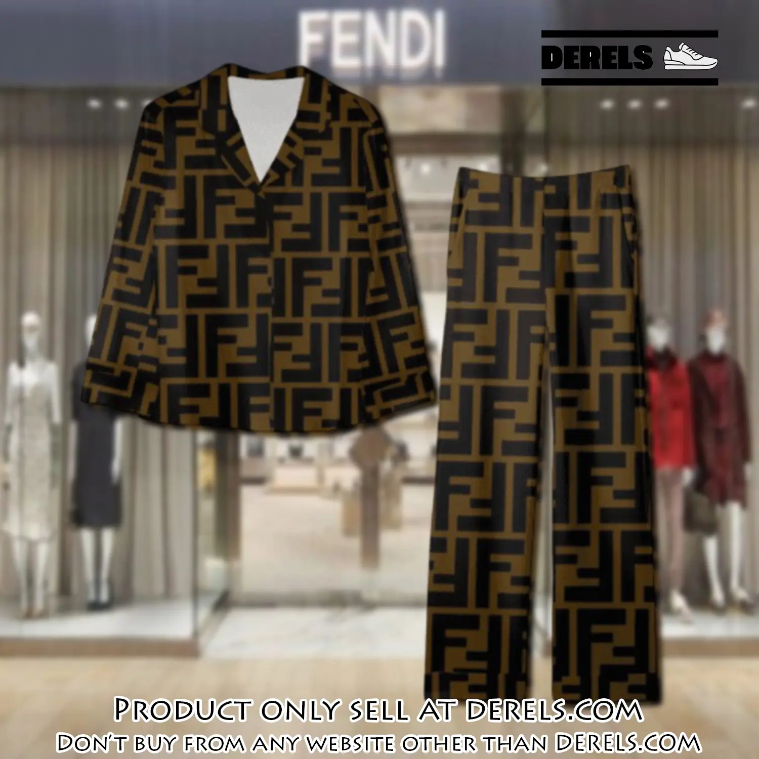Trending luxury fendi satin pajama set pjs1051 dr3448491